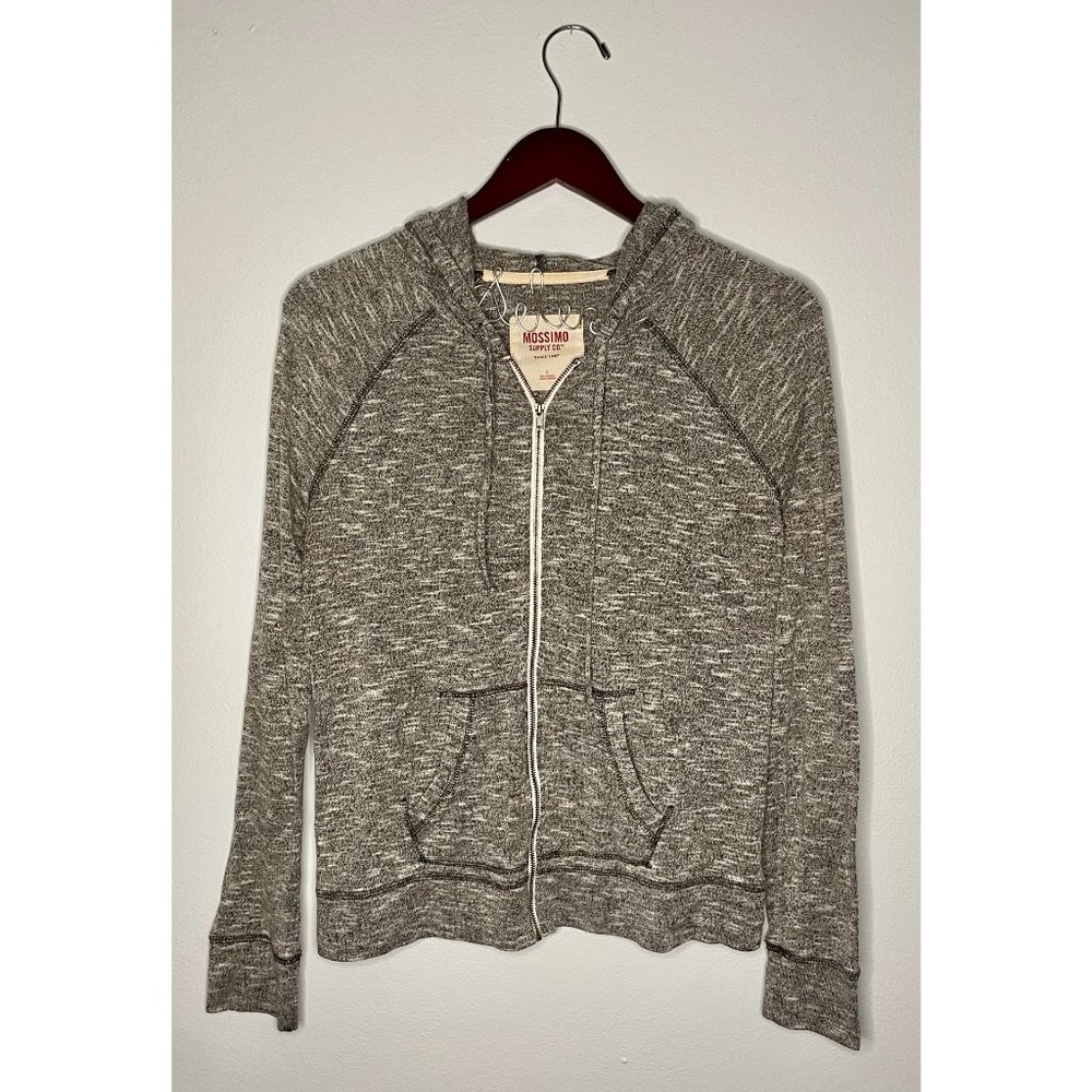 Mossimo Supply Co. Size L Grey Heathered Full Zip Hoodie